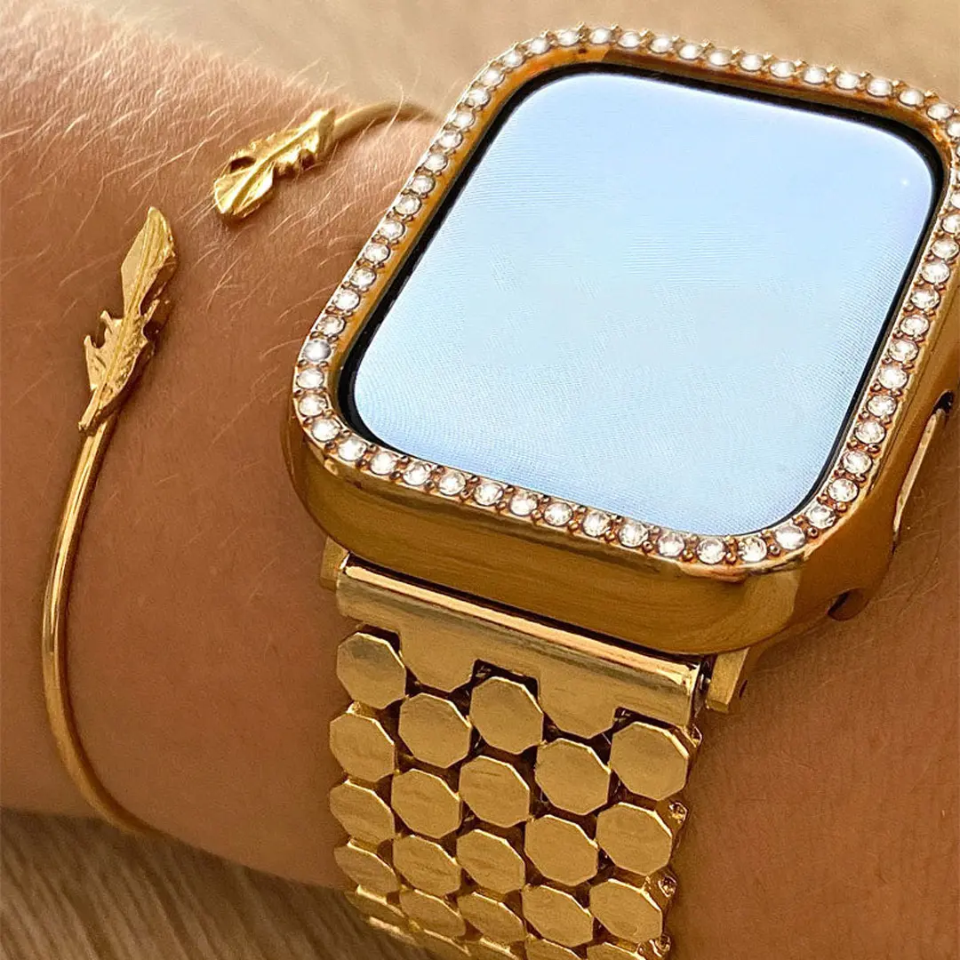 Apple Watch Metal Strap HONEYCOMB STAINLESS STEEL STRAP Starlight Gold -42-44-45-46-49mm